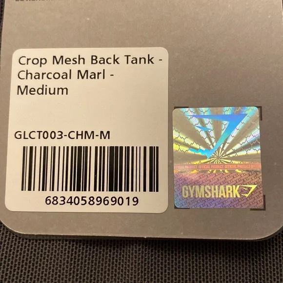 Gymshark Crop Mesh Back Tank - Charcoal Marl - Medium - Picture 7 of 9